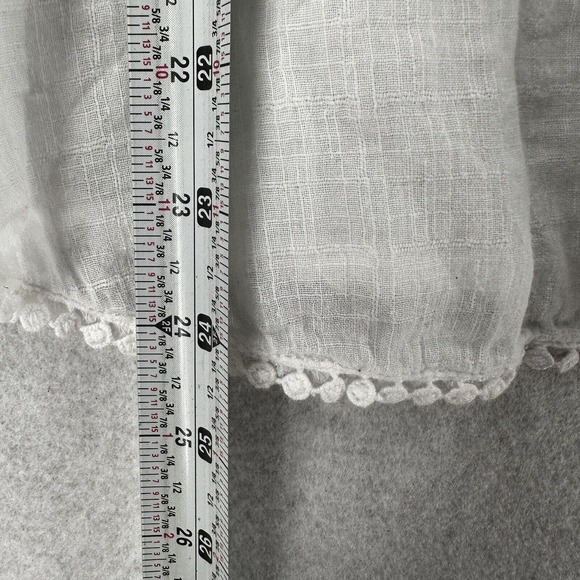 Denim & Supply Ralph Lauren Women Top LARGE Ivory Blouse Peasant Boho Embroidery - Picture 13 of 14